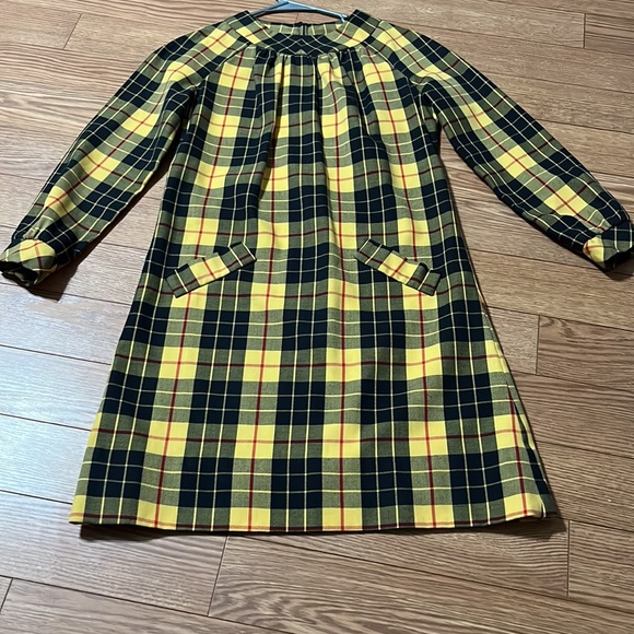 Miss Pat long sleeve, knee length Vintage Plaid yellow dress! - Picture 6 of 15